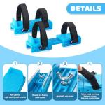 Tryly 1Pair Toddler Ice Skates, Kids Adjustable Double Runner Ice Skates with Hook and Loop Fastener Straps, Blue Double Blade Ice Skates for Winter Toddler Training Shoes Beginner (Blue)