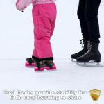Shupakul 1 Pair Toddler Ice Skates, Adjustable Kids Ice Skates with Touch Fastener, Pink Double Runner Ice Skates for Toddler Winter Beginner Ski