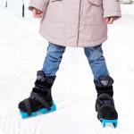 Tryly 1Pair Toddler Ice Skates, Kids Adjustable Double Runner Ice Skates with Hook and Loop Fastener Straps, Blue Double Blade Ice Skates for Winter Toddler Training Shoes Beginner (Blue)