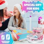 HALOSK Kids Adjustable Ice Skates for Girls Boys, Mermaid-Theme Skates with Stainless Steel Blades, Fun Recreational Skating for Beginner Toddler Ages 3–12