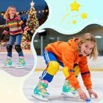 HALOSK Girls Ice Skates for Kids Boys, Adjustable Kids Skates for Outdoor Indoor Rink, Rainbow Soft and Comfortable Lining Ice Skating Shoes Ages 3-12 Youth