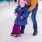 Shupakul 1 Pair Toddler Ice Skates, Adjustable Kids Ice Skates with Touch Fastener, Pink Double Runner Ice Skates for Toddler Winter Beginner Ski