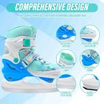 WELLWON Ice Skate for Kids Boys Girls, Adjustable Blades Iceskates, Ice Hockey Skates Size S for Beginner Age 4-6