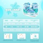 Kids Ice Skates for Boys and Girls, Adjustable Ice Skating Shoes for Beginner Ages 4-12, Gradient Green Iceskates for Outdoor and Rank