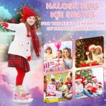 HALOSK Girls Ice Skates for Kids Boys, Adjustable Kids Skates for Outdoor Indoor Rink, Rainbow Soft and Comfortable Lining Ice Skating Shoes Ages 5-8 Youth (Rainbow Pink, Small - Litter Kids)