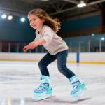 Kids Ice Skates for Boys and Girls, Adjustable Ice Skating Shoes for Beginner Ages 4-12, Gradient Green Iceskates for Outdoor and Rank
