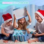 Kids Ice Skates for Boys and Girls, Adjustable Ice Skating Shoes for Beginner Ages 4-12, Gradient Green Iceskates for Outdoor and Rank