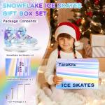TaroKitc Ice Skates for Kids, Adjustable Ice Hockey Skates for Girls Boys Ages 4-12, Blades Iceskates Warm Ice Skating Shoes for Outdoor and Rink, Comfortable Lining and Enhanced Ankle Support