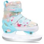 LEVYTEMP Kids Adjustable Ice Skates for Girls Boys, 4 Size Expandable Hockey Skates with Triple Safety Straps, Warm Lining & Stainless Steel Blades