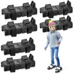 Poen 4 Pairs Toddler Ice Skates, Kids Adjustable Double Runner Ice Skates with Hook and Loop Fastener Straps, Black Toddler Skating Shoes Double Blade for Winter Kids Training Shoes Beginner Youth