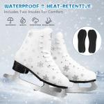 LEVYTEMP Women's/Girls Figure Ice Skates - Youth White Snow Figure Skating Shoes with Two Insoles - Comfortable, Safe Indoor Outdoor Rink Size US 5