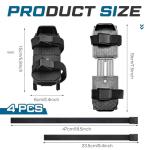 Poen 4 Pairs Toddler Ice Skates, Kids Adjustable Double Runner Ice Skates with Hook and Loop Fastener Straps, Black Toddler Skating Shoes Double Blade for Winter Kids Training Shoes Beginner Youth