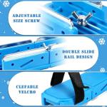 GJQ Toddler Ice Skates, Kids Ice Skates, Adjustable Ice Skates for Kids, Upgrade Double Blade Ice Skates for Toddlers, Suitable for Toddler Beginner Skating Training-Blue