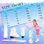 LEVYTEMP Women's/Girls Figure Ice Skates - Youth White Snow Figure Skating Shoes with Two Insoles - Comfortable, Safe Indoor Outdoor Rink Size US 5