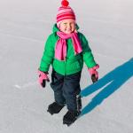 GJQ Toddler Ice Skates, Kids Ice Skates, Adjustable Ice Skates for Kids, Upgrade Double Blade Ice Skates for Toddlers, Suitable for Toddler Beginner Skating Training-Blue