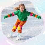 LEVYTEMP Kids Adjustable Ice Skates for Girls Boys, 4 Size Expandable Hockey Skates with Triple Safety Straps, Warm Lining & Stainless Steel Blades