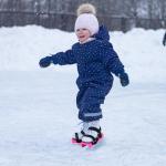 GJQ Toddler Ice Skates, Kids Ice Skates, Adjustable Ice Skates for Kids, Upgrade Double Blade Ice Skates for Toddlers, Suitable for Toddler Beginner Skating Training-Blue