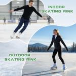 HALOSK Premium Leather Womens/Girls Figure Ice Skates - Memory Foam Collar Beginner Youth Ice Skates with Stainless Steel Blade, Women Size 5 6 7 8 9 10, White