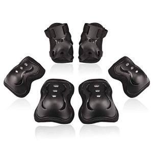 Kids/Youth Knee Pad Elbow Pads Guards Protective Gear Set for Roller Skates Cycling BMX Bike Skateboard Inline Skatings Scooter Riding Sports (Black, Small (3-8 years))