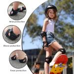 Kids/Youth Knee Pad Elbow Pads Guards Protective Gear Set for Roller Skates Cycling BMX Bike Skateboard Inline Skatings Scooter Riding Sports (Black, Small (3-8 years))