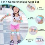 FIODAY Kids Knee and Elbow Pads Wrist Guards Adjustable Protective Gear Set for Girls Boys Inline Skating Biking Skateboard Scooter