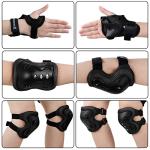 Kids/Youth Knee Pad Elbow Pads Guards Protective Gear Set for Roller Skates Cycling BMX Bike Skateboard Inline Skatings Scooter Riding Sports (Black, Small (3-8 years))