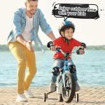 Kids/Youth Knee Pad Elbow Pads Guards Protective Gear Set for Roller Skates Cycling BMX Bike Skateboard Inline Skatings Scooter Riding Sports (Black, Small (3-8 years))