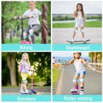 FIODAY Kids Knee and Elbow Pads Wrist Guards Adjustable Protective Gear Set for Girls Boys Inline Skating Biking Skateboard Scooter