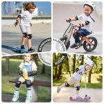 Kids/Youth Knee Pad Elbow Pads Guards Protective Gear Set for Roller Skates Cycling BMX Bike Skateboard Inline Skatings Scooter Riding Sports (Black, Small (3-8 years))