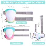 FIODAY Kids Knee and Elbow Pads Wrist Guards Adjustable Protective Gear Set for Girls Boys Inline Skating Biking Skateboard Scooter