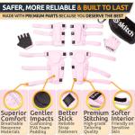 SKITCH Skateboard Protective Safety Gear Set for Kids Teens | Premium Lycra Sport Knee Pads + Elbow Pads + Padded Gloves + Carry Bag | Scooter Roller Skate Inline Skating Rollerblading | Rosy Pink (S)
