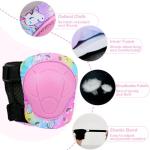 FIODAY Knee Pads for Kids Protective Gear Set Adjustable Kids Knee Pads and Elbow Pads with Wrist Guard for Girls Roller Skates Cycling Bike Skateboard Scooter, 3-8 Years,Rainbow Pink