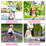 FIODAY Knee Pads for Kids Protective Gear Set Adjustable Kids Knee Pads and Elbow Pads with Wrist Guard for Girls Roller Skates Cycling Bike Skateboard Scooter, 3-8 Years,Rainbow Pink