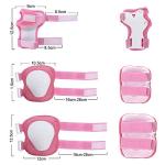 WayEee Kids Bike Helmet Set Skateboard Knee Pads, 7PCS Protective Gear Adjustable for Girls Boys 3-10 Age Elbow Pads Wrist Guards for Outdoor Sports Cycling Bike Roller Skating Scooter, Youth, Pink