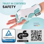 99FLIPS Toddler Knee and Elbow Pads Set - Knee Pads for Kids - Wrist Guards for Skating Protective Gear - Size SM Mint - Skateboard Roller Skates Scooter Ice Skates