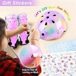 Kids Helmet, Toddler Bike Helmet with DIY Stickers Unicorn Knee Pads and Elbow Pads Set Adjustable Protective Gear Set for Girls Age 3-5-8 Years fit Roller Skates, Bicycle, Skateboarding, Scooter