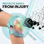 99FLIPS Toddler Knee and Elbow Pads Set - Knee Pads for Kids - Wrist Guards for Skating Protective Gear - Size SM Mint - Skateboard Roller Skates Scooter Ice Skates