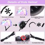 Kids Helmet, Toddler Bike Helmet with DIY Stickers Unicorn Knee Pads and Elbow Pads Set Adjustable Protective Gear Set for Girls Age 3-5-8 Years fit Roller Skates, Bicycle, Skateboarding, Scooter