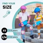 99FLIPS Toddler Knee and Elbow Pads Set - Knee Pads for Kids - Wrist Guards for Skating Protective Gear - Size SM Mint - Skateboard Roller Skates Scooter Ice Skates