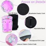 Kids Helmet, Toddler Bike Helmet with DIY Stickers Unicorn Knee Pads and Elbow Pads Set Adjustable Protective Gear Set for Girls Age 3-5-8 Years fit Roller Skates, Bicycle, Skateboarding, Scooter