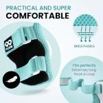 99FLIPS Toddler Knee and Elbow Pads Set - Knee Pads for Kids - Wrist Guards for Skating Protective Gear - Size SM Mint - Skateboard Roller Skates Scooter Ice Skates