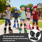 Banzk Kids/Youth Knee Pad Elbow Pads Guards Protective Gear Set for Children 3-14 Years Skateboard Roller Skating Skiing Rollerblading Cycling BMX Biking Running Scooter