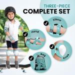99FLIPS Toddler Knee and Elbow Pads Set - Knee Pads for Kids - Wrist Guards for Skating Protective Gear - Size SM Mint - Skateboard Roller Skates Scooter Ice Skates