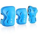 JBM Kids/Youth Knee Pad Elbow Pads and Wrist Guards Protective Gear Set for Skateboarding Cycling Roller Skating Inline Skating Scooter Riding Sports BMX Biking Sports (Blue)