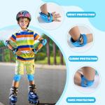 JBM Kids/Youth Knee Pad Elbow Pads and Wrist Guards Protective Gear Set for Skateboarding Cycling Roller Skating Inline Skating Scooter Riding Sports BMX Biking Sports (Blue)