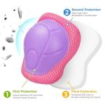 BOSONER Basic Kids Protective Gear: Kids Knee Pads and Elbow Pads with Wrist Guards Set for 3-15 Years - Design for Roller Skates, Cycling, BMX Bike, Skateboard, Inline Skating, Scooter Riding Sports