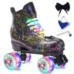Classic High-Top Roller Skates with Light-Up Laces