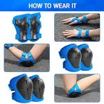 Kids Protective Gear Set Wemfg Knee Pads for Kids 3-8 Years Toddler Knee and Elbow Pads with Wrist Guards 3 in 1 for Skating Cycling Bike Rollerblading Scooter(Blue)