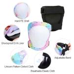 FIODAY Kids Helmet Knee Pads for Kids Unicorn Knee and Elbow Pads Wrist Guards Adjustable Protective Gear Set for Girls Boys Sports Skateboard Inline Skating Scooter, Rainbow, 3-8 Years