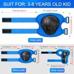 Kids Protective Gear Set Wemfg Knee Pads for Kids 3-8 Years Toddler Knee and Elbow Pads with Wrist Guards 3 in 1 for Skating Cycling Bike Rollerblading Scooter(Blue)